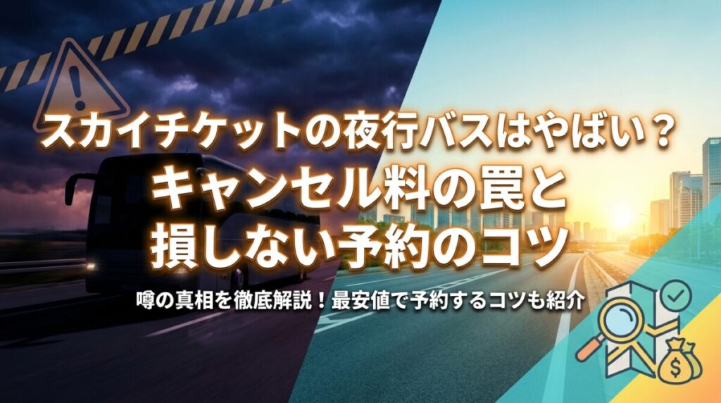 スカイチケットの夜行バスはやばい？キャンセル料の罠と損しない予約のコツ