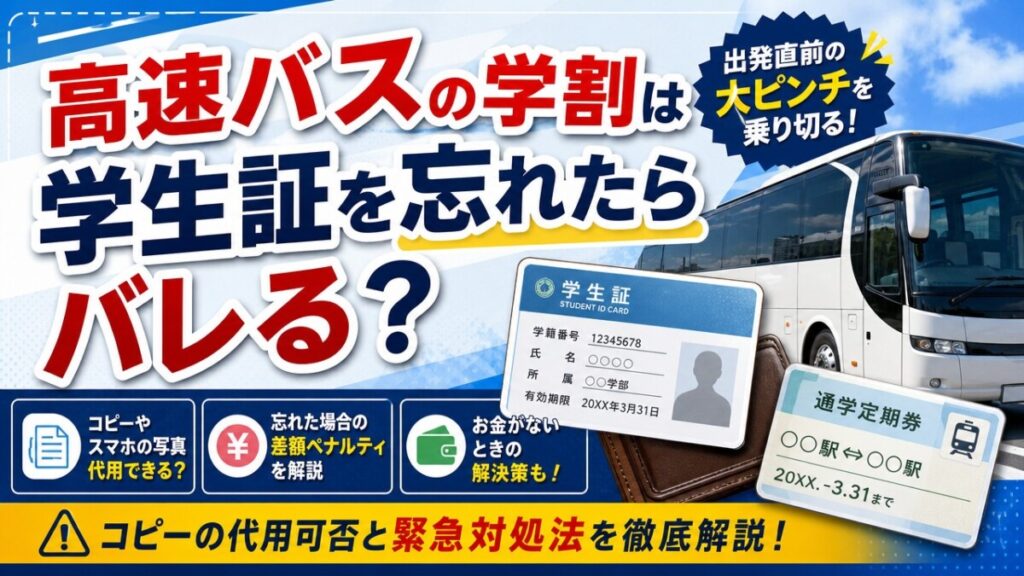 高速バスの学割は学生証を忘れたらバレる？コピーの代用可否と緊急対処法