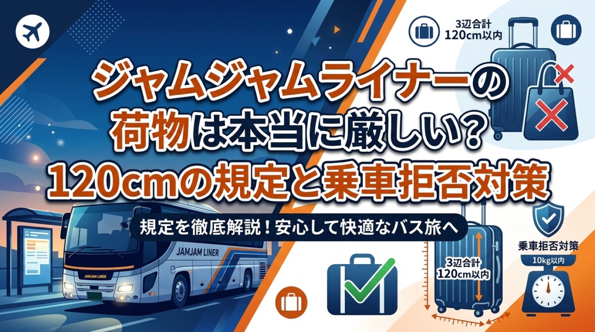 ジャムジャムライナーの荷物は本当に厳しい?120cmの規定と乗車拒否対策