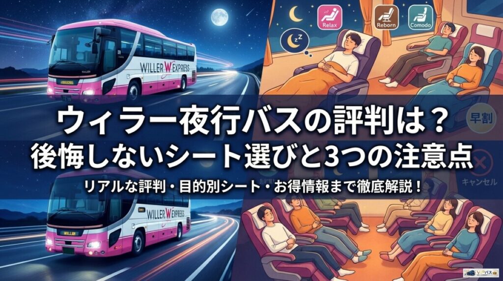 ウィラー夜行バスの評判は？後悔しないシート選びと3つの注意点