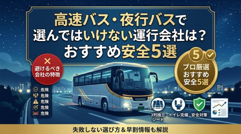 高速バス・夜行バスで選んではいけない運行会社は？おすすめ安全5選