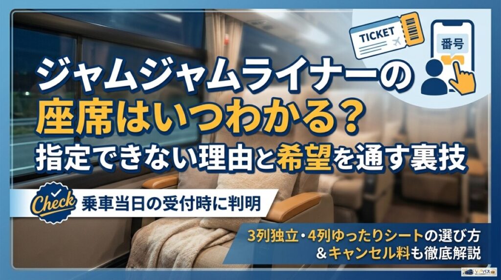 ジャムジャムライナーの座席はいつわかる？指定できない理由と希望を通す裏技