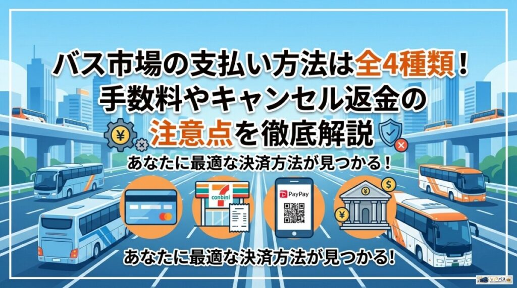 バス市場の支払い方法は全4種類！手数料やキャンセル返金の注意点を徹底解説