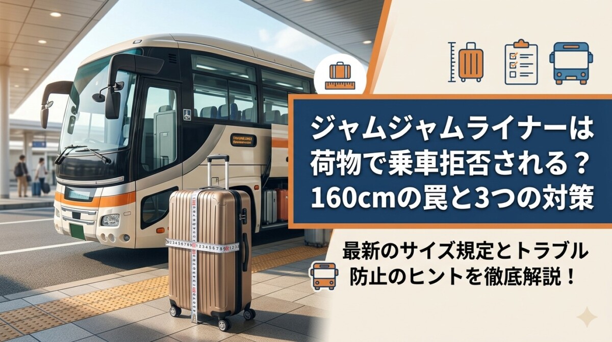 ジャムジャムライナーは荷物で乗車拒否される?160cmの罠と3つの対策