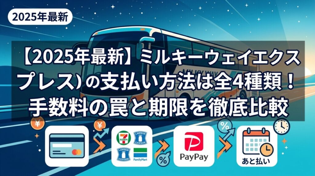 【2025年最新】ミルキーウェイエクスプレスの支払い方法は全4種類！手数料の罠と期限を徹底比較