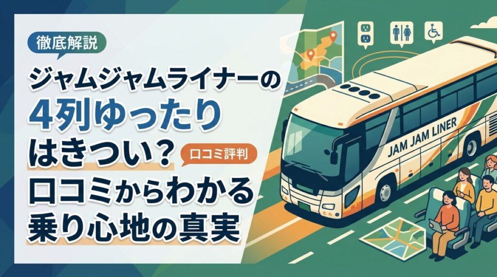 ジャムジャムライナーの4列ゆったりはきつい？口コミからわかる乗り心地の真実